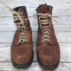 Redwing Brown Leather Lace Up Boots Size Men 9.5